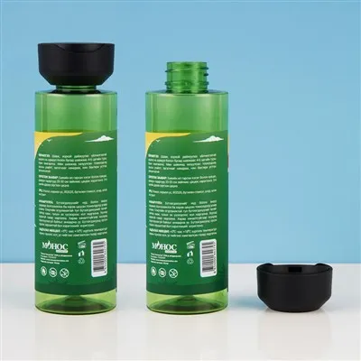 250 ml:n shampoogeelisäiliö, jossa on levykorkki